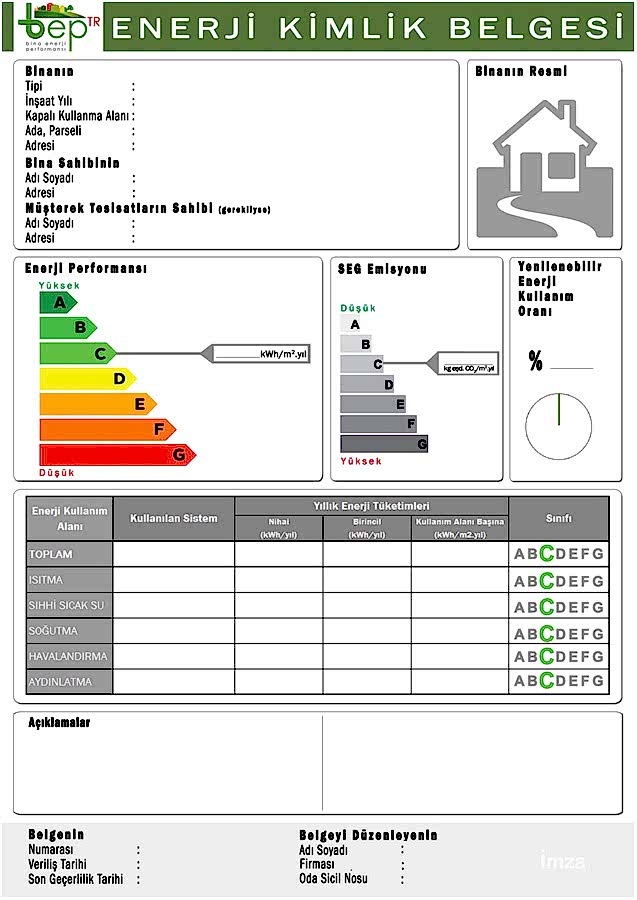 enerji kimlik belgesi örneği